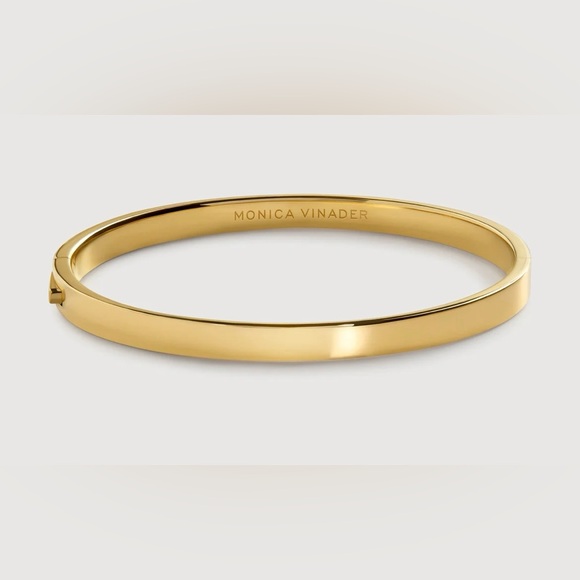 Monica Vinader Essential Bangle 18k Gold Vermeil Size Medium - Picture 8 of 8